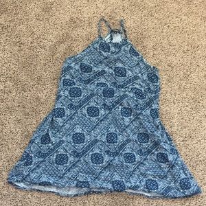 Denim open back dress